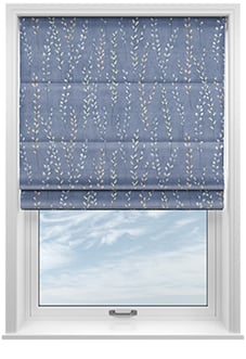 Willow Field, Indigo - Motorised Roman Blind